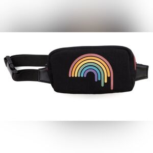 🌈 Gay Pride Rainbow Fanny Pack – Black Unisex Waist BagTrendy, Lightweight &